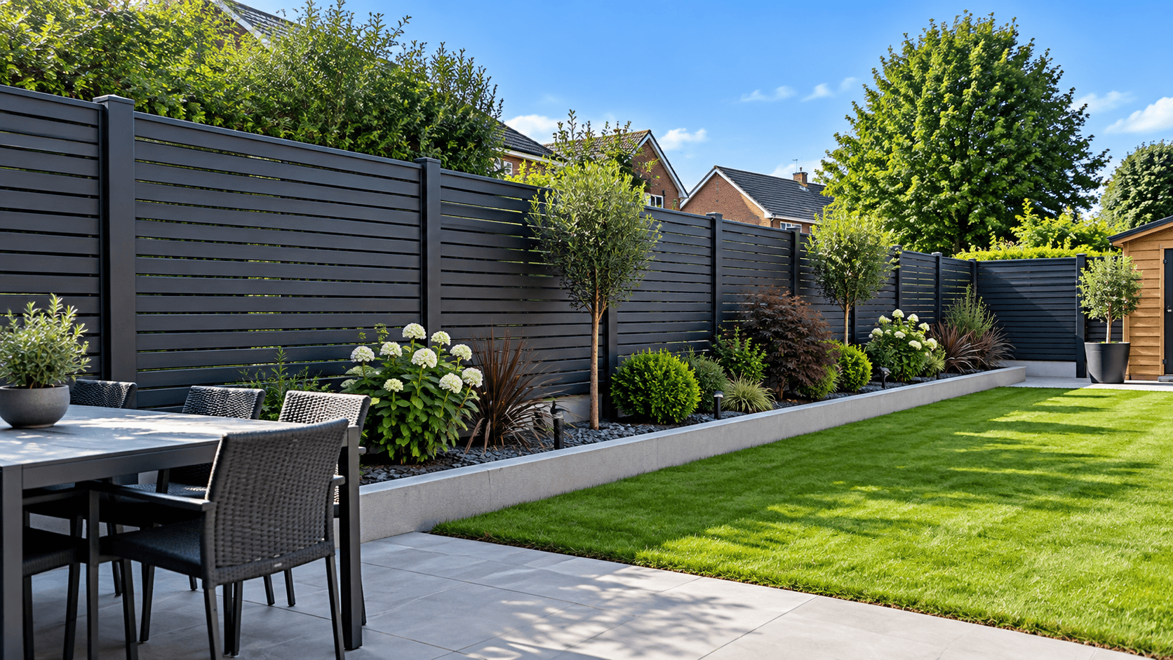 Modern fencing replacement in Peterborough