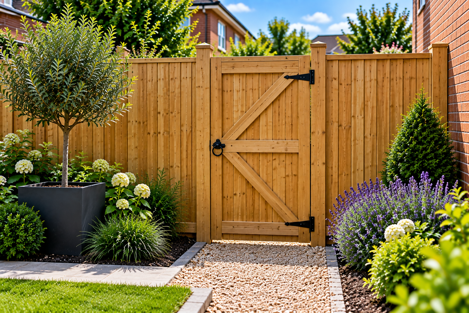 Timber garden gate and fencing in Peterborough