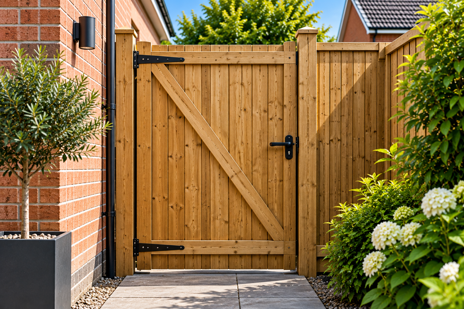 Timber garden gate installed in Peterborough